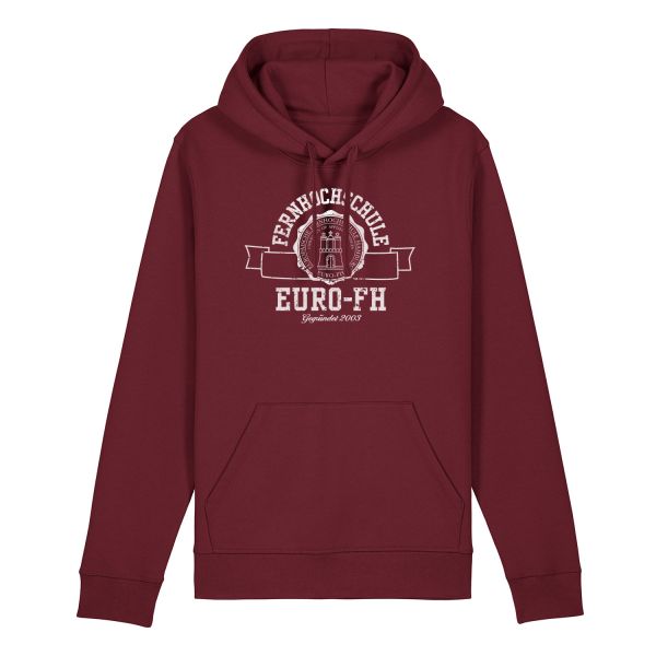 Unisex Organic Hooded Sweatshirt, burgundy, gap
