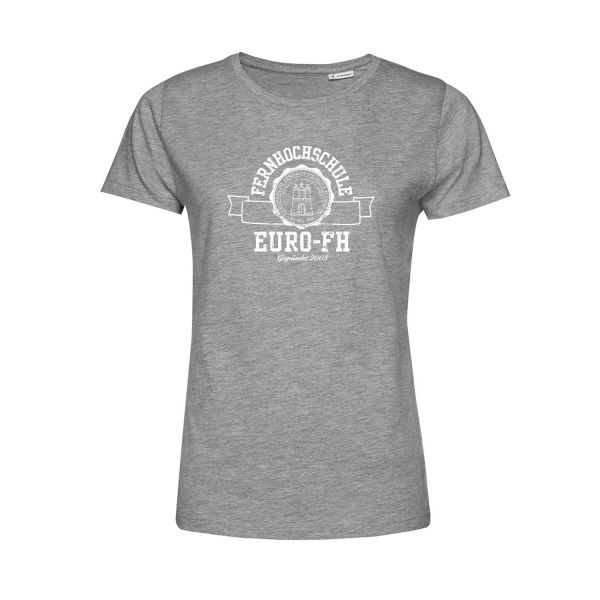 Damen Organic T-Shirt, heather grey, gap